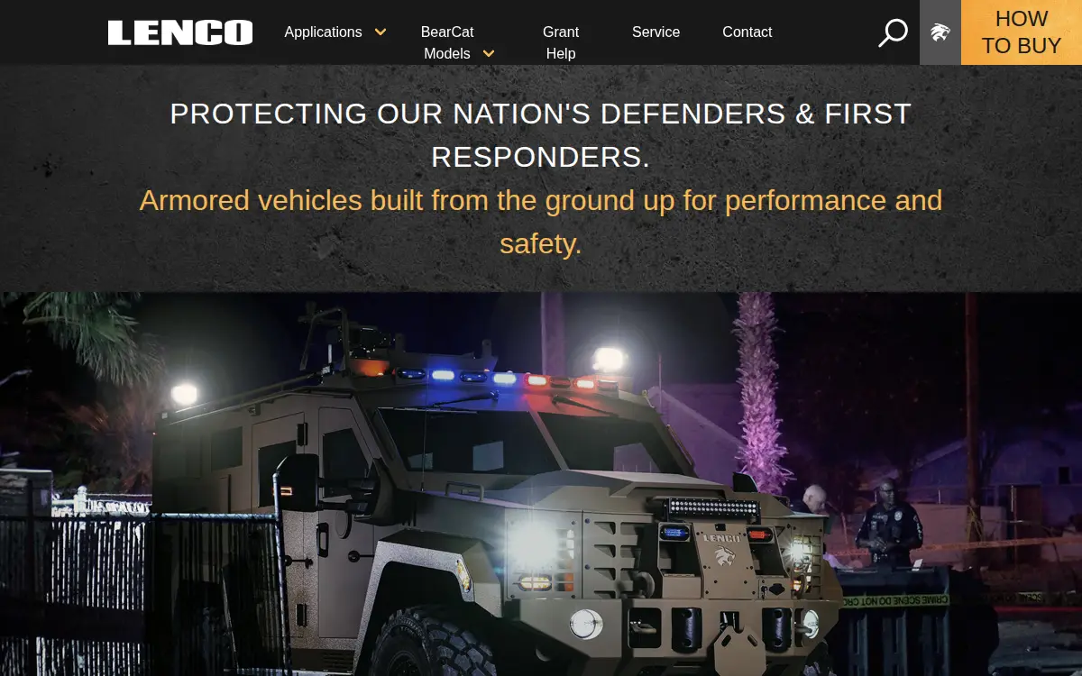 Homepage of Lenco Industries, INC.