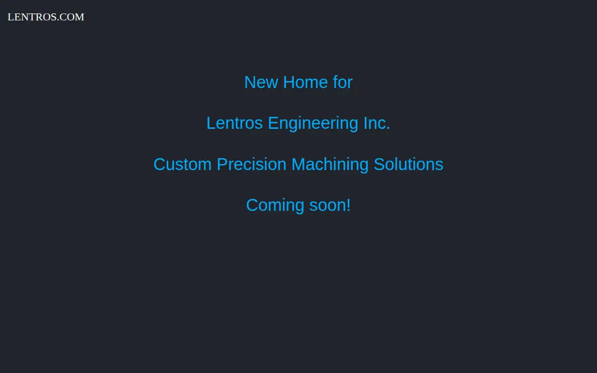 Homepage of Lentros Engineering, INC.