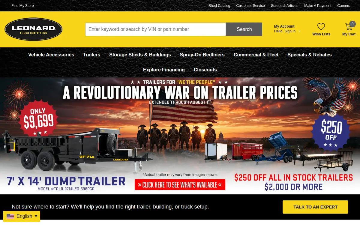 Homepage of Leonard Aluminum Utility Buildings, LLC