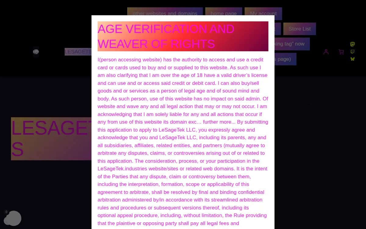 Homepage of Lesagetek LLC