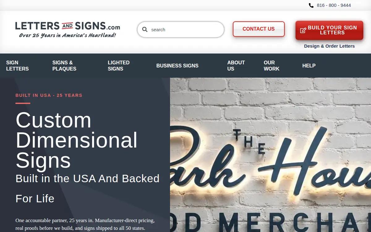 Homepage of Trademarks Signs & Graphics LLC