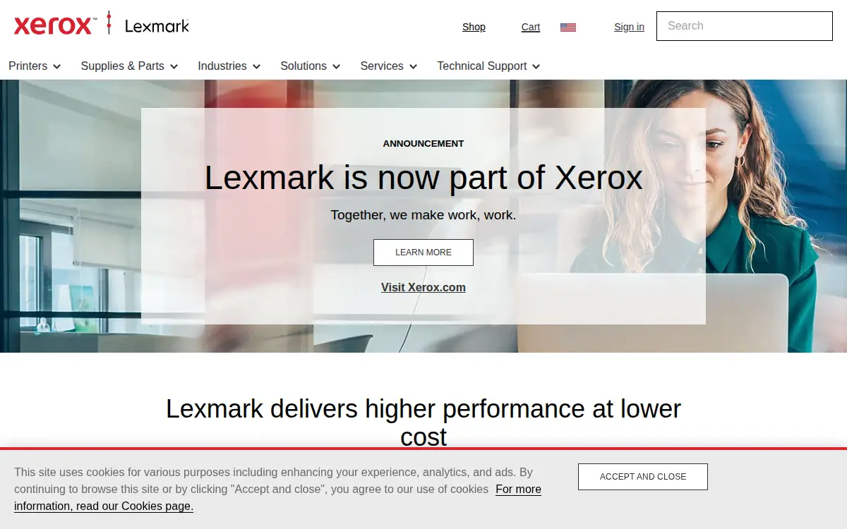 Homepage of Lexmark International INC