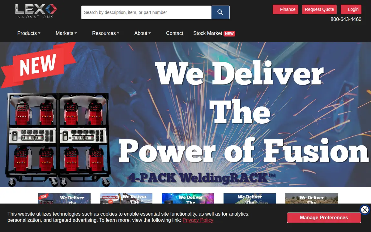 Homepage of Lex Products, LLC