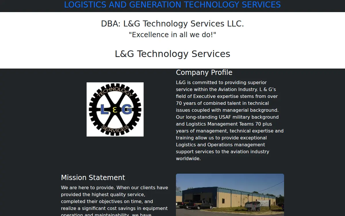 Homepage of Logistics and Generation Technology Services, LLC