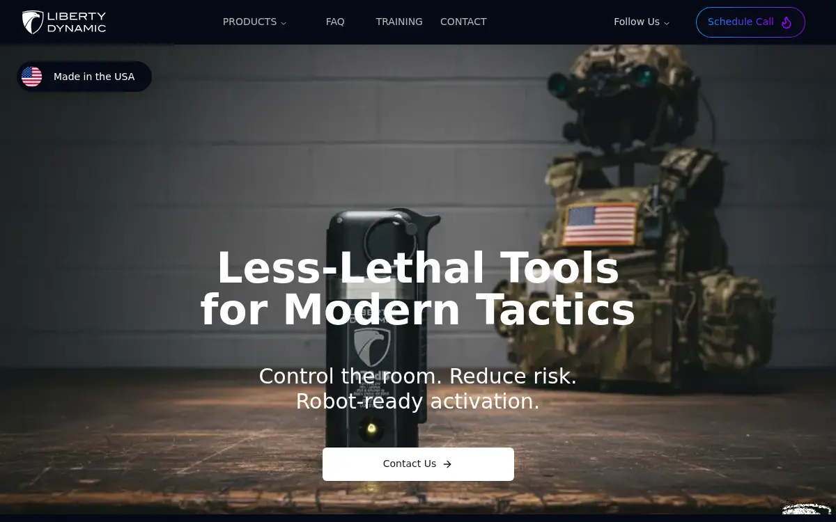 Homepage of Liberty Dynamic LLC