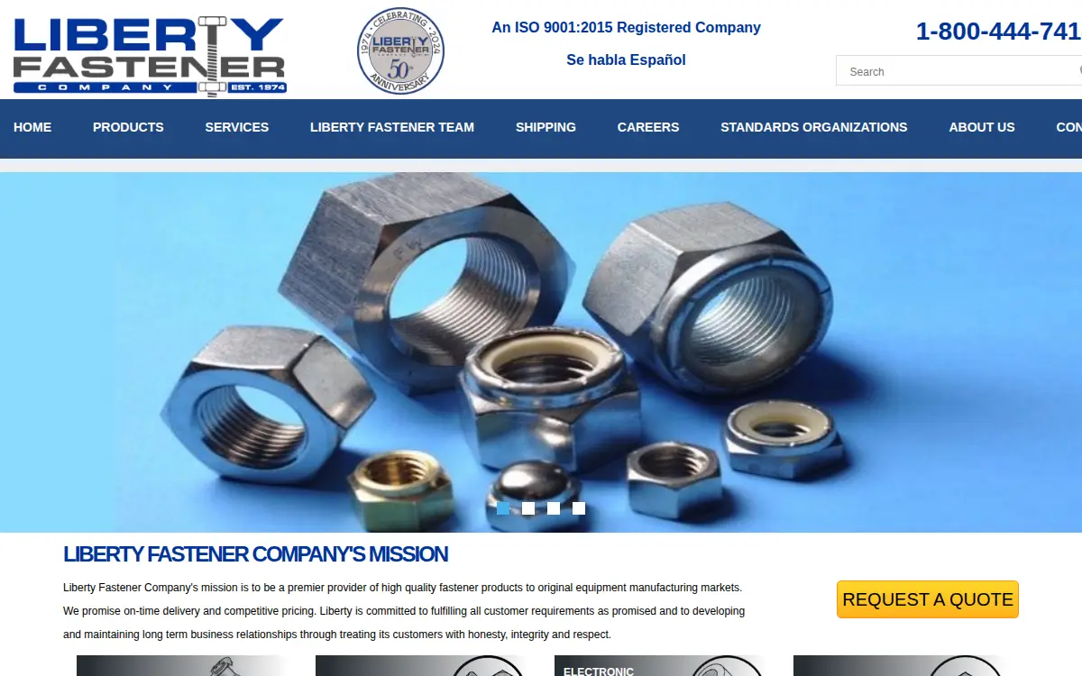 Homepage of Liberty Fastener CO