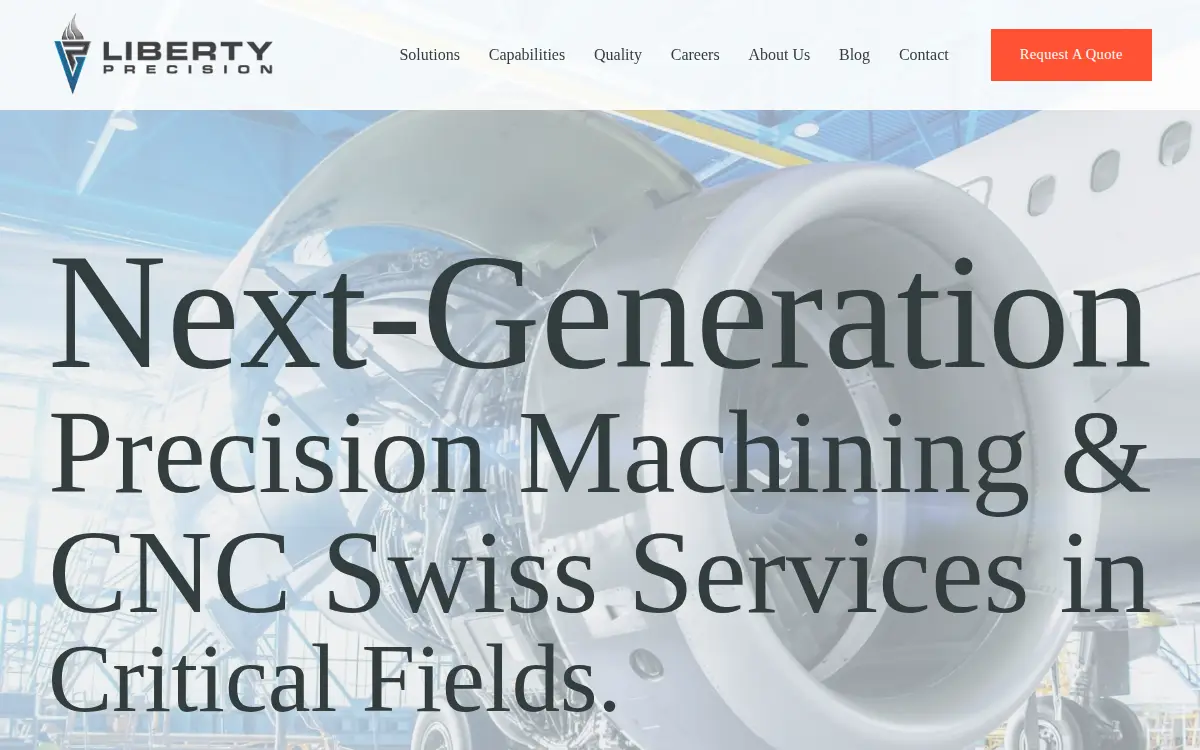 Homepage of Liberty Precision Manufacturing LLC