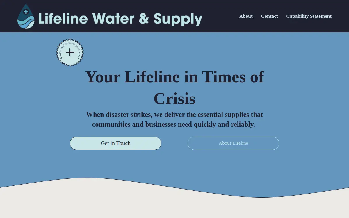 Homepage of Lifeline Water & Supply LLC