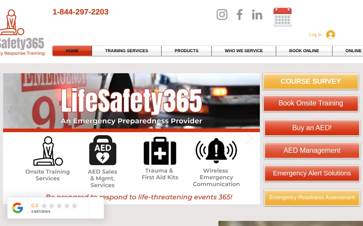 Homepage of Lifesafety365 L.l.c