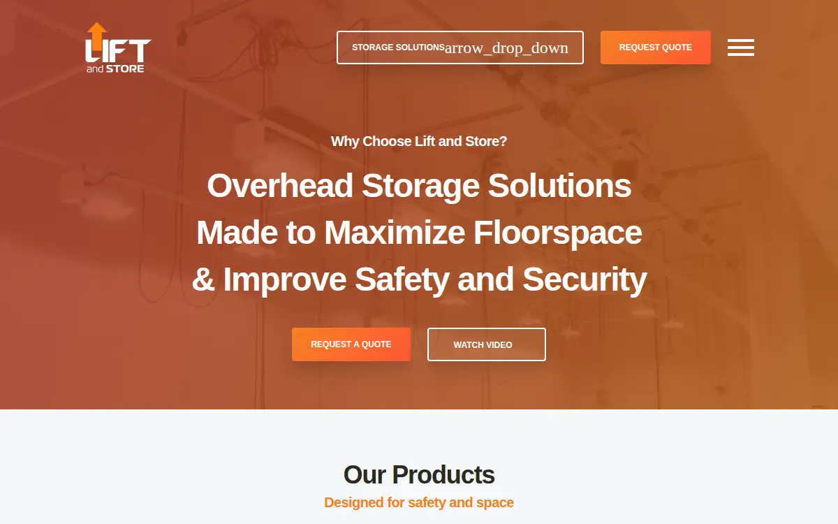 Homepage of Lift and Store LLC