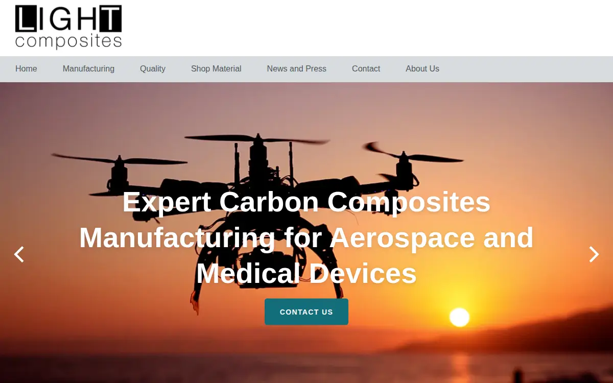 Homepage of Light Composites, INC.
