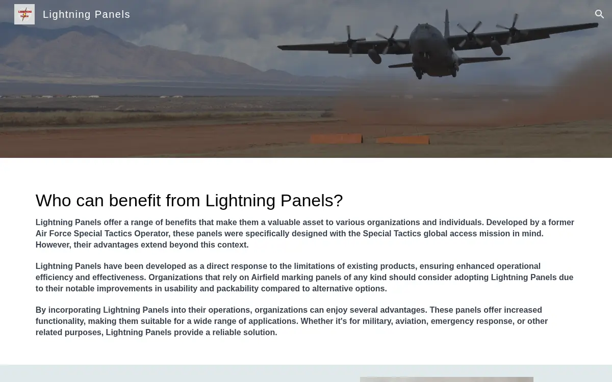 Homepage of Lightning Global Solutions LLC