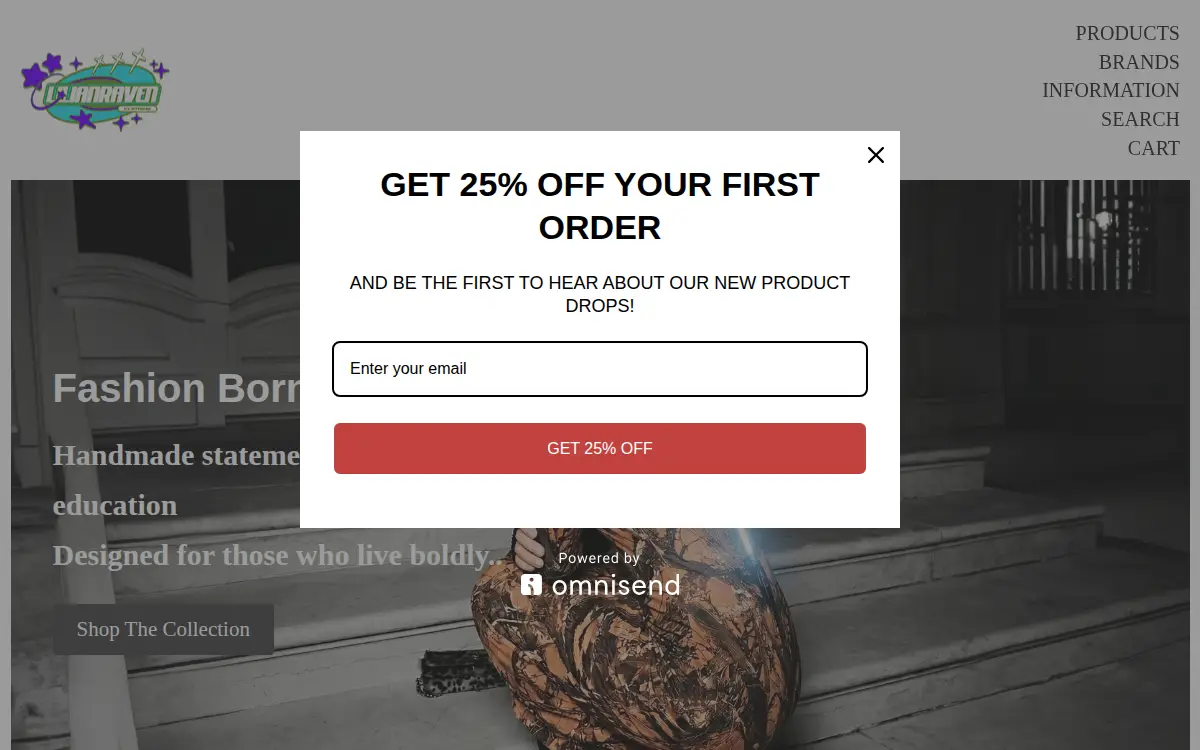 Homepage of Lilian Raven Clothing LLC