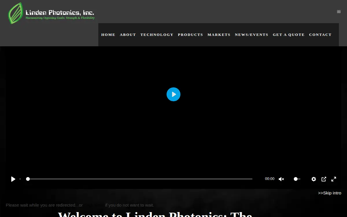 Homepage of Linden Photonics, INC.