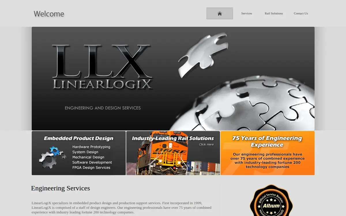 Homepage of Linearlogix Corporation