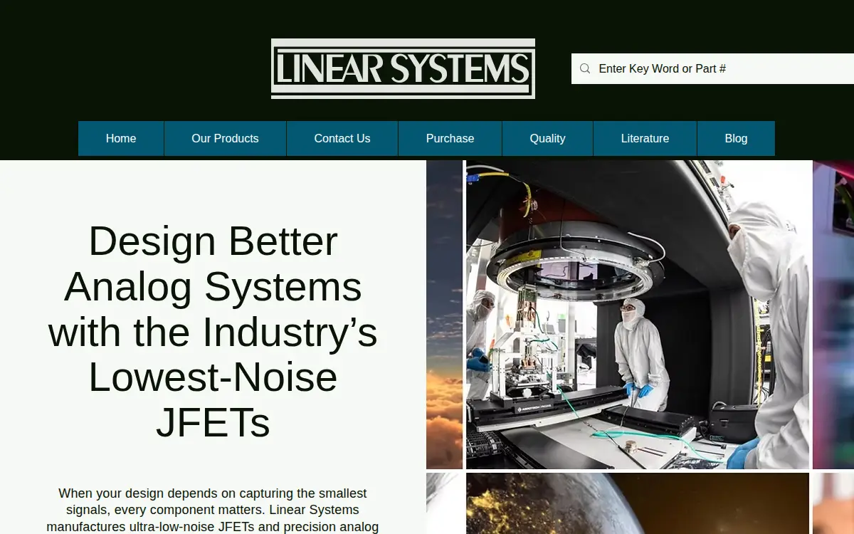 Homepage of Linear Integrated Systems Incorporated