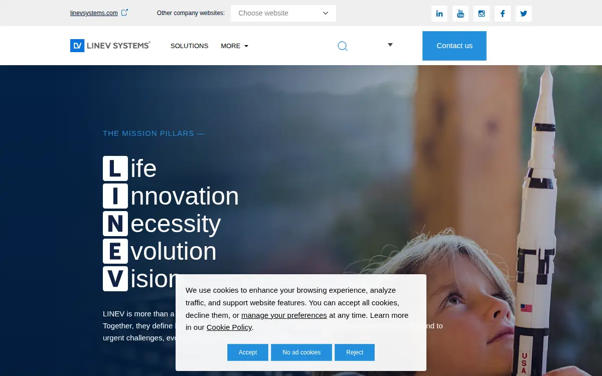 Homepage of Linev Systems US INC