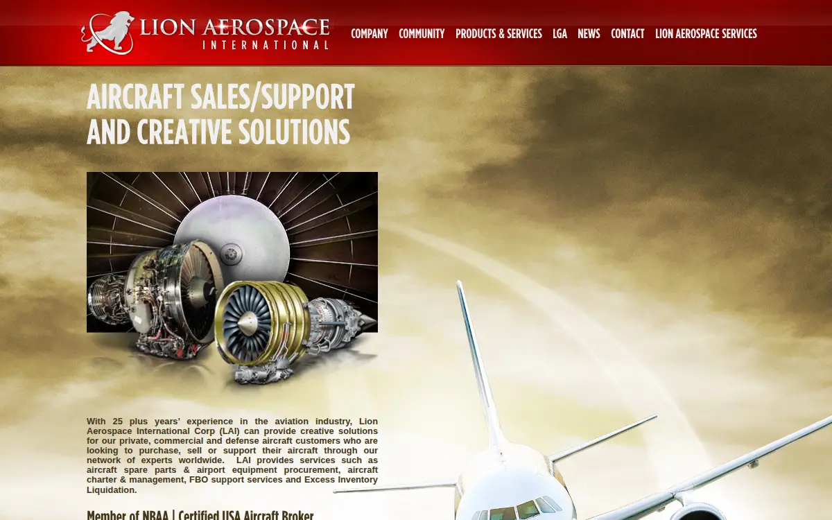 Homepage of Lion Aerospace International CORP