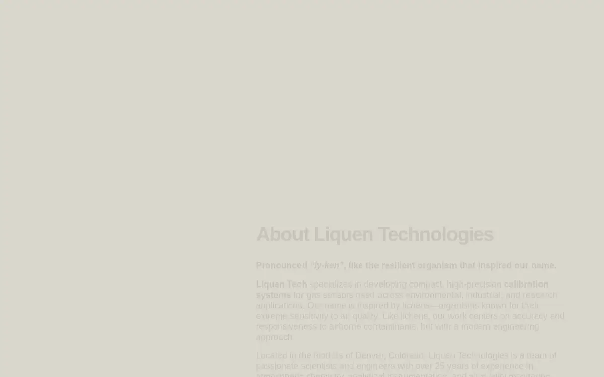 Homepage of Liquen Technologies, INC.