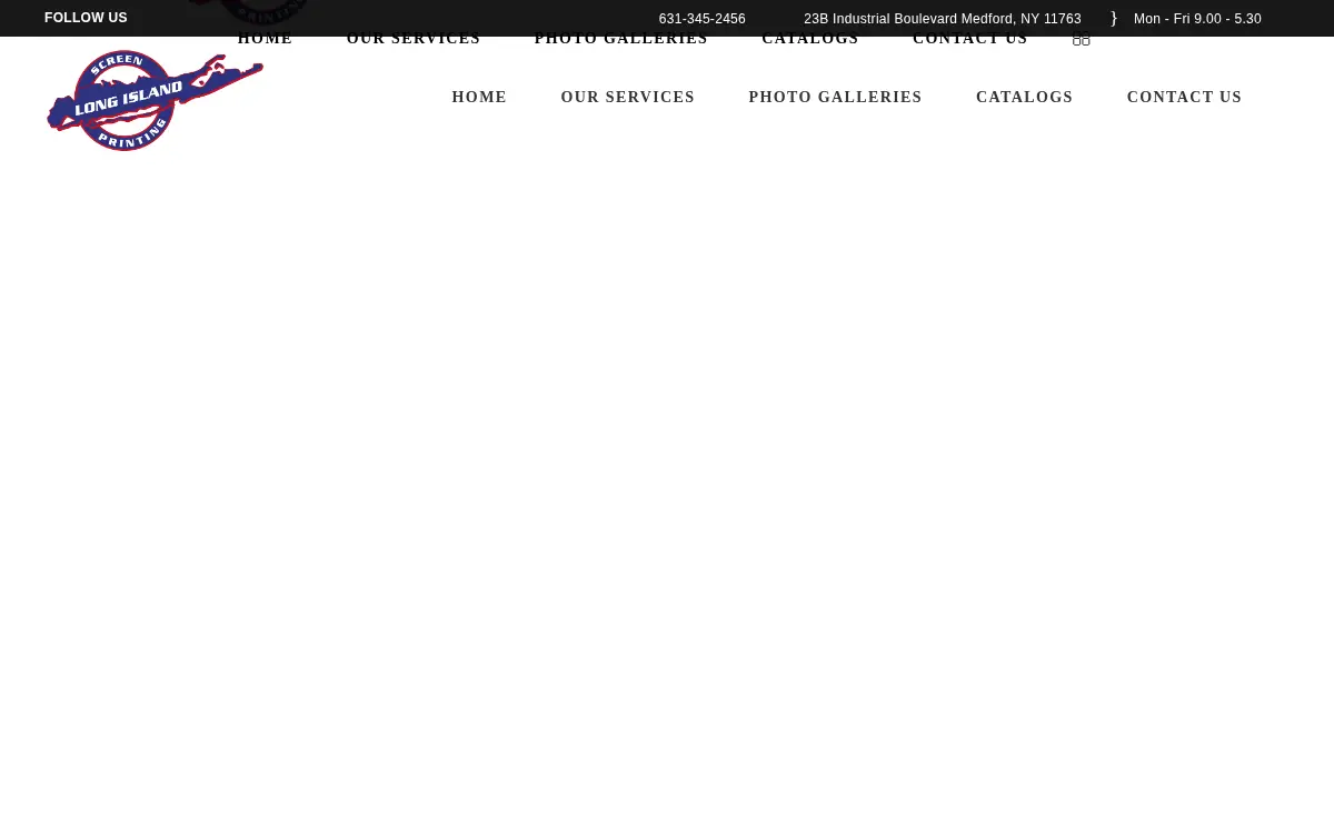 Homepage of Long Island Screen Printing INC