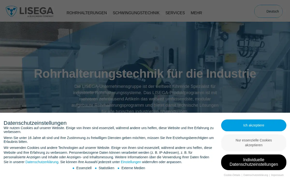 Homepage of Lisega, INC.