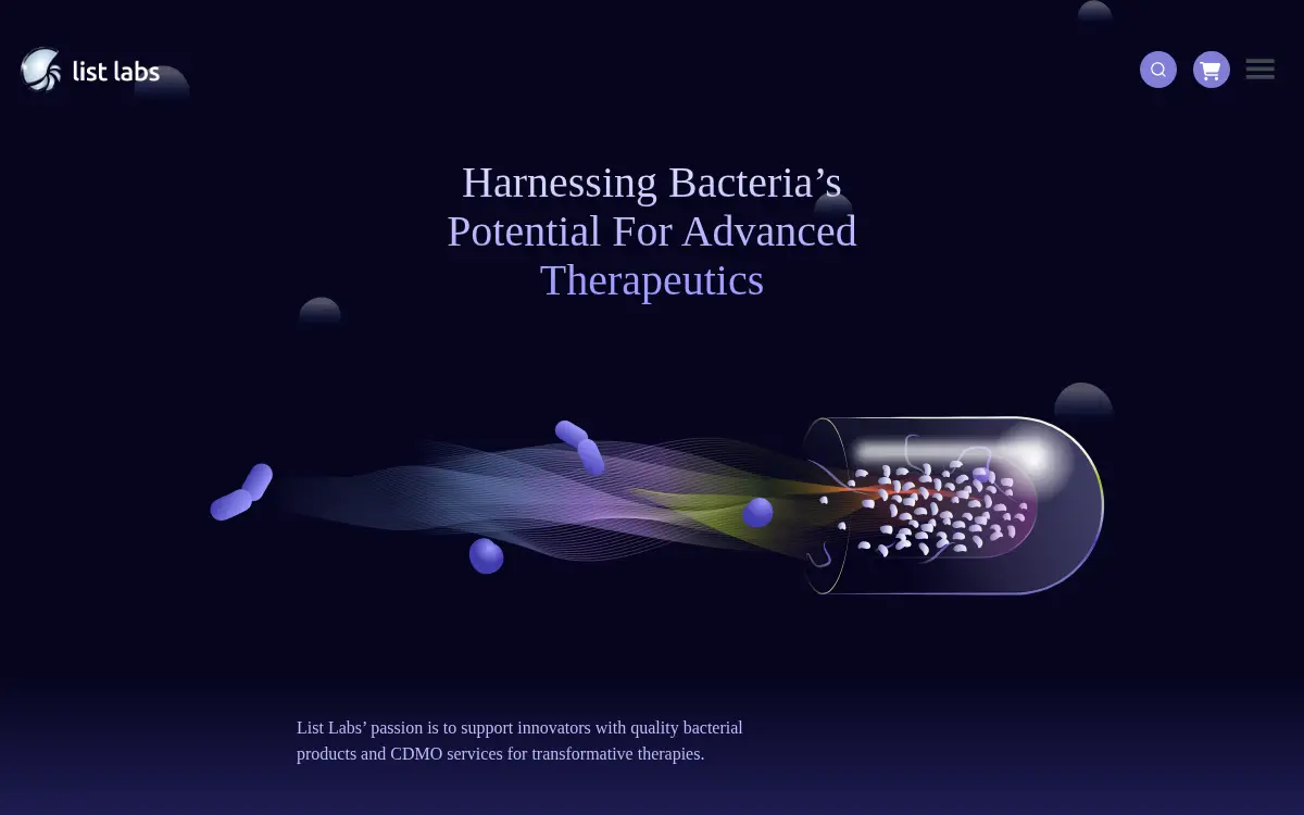 Homepage of List Biological Laboratories, INC.