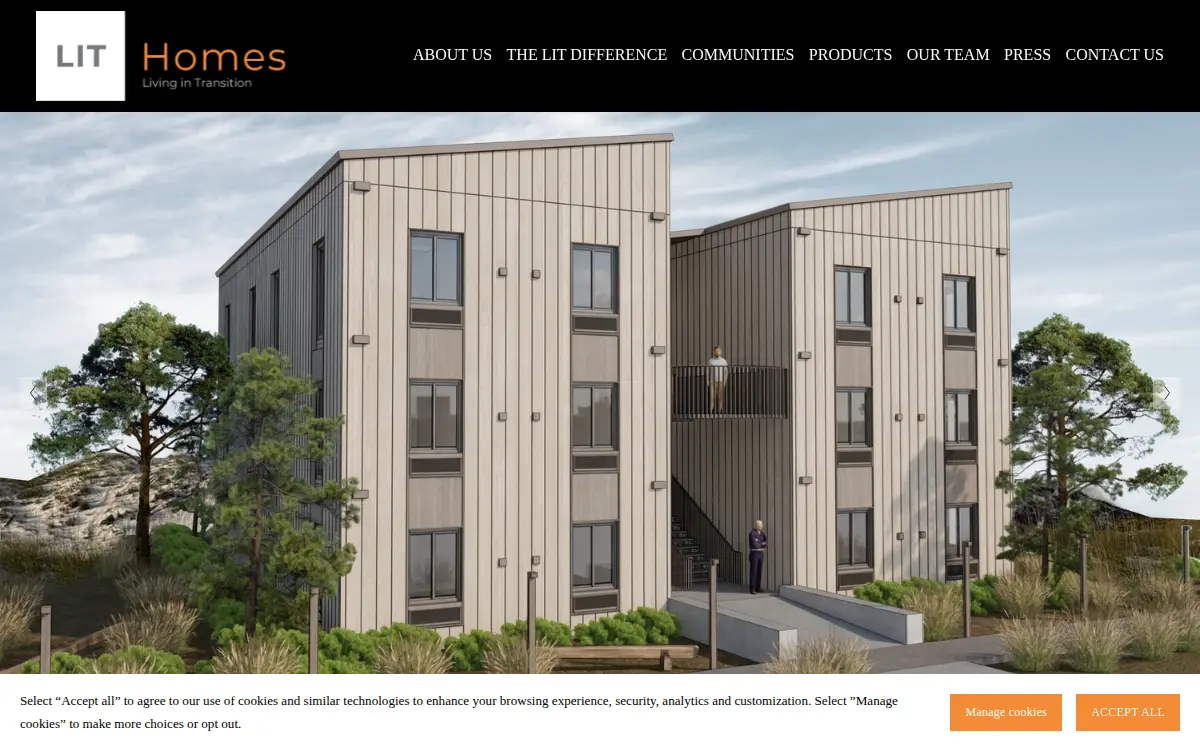 Homepage of Lit Homes, INC.