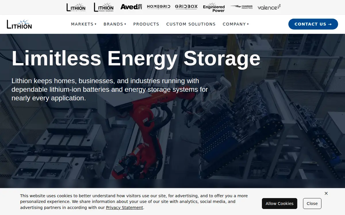 Homepage of Lithion Battery INC.
