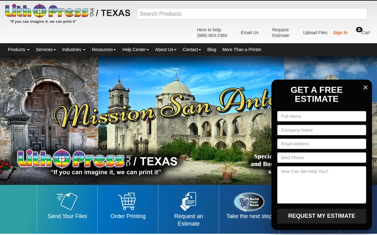 Homepage of Litho Press, INC