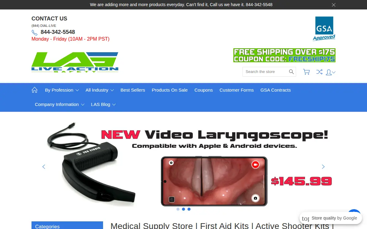 Homepage of Live Action Safety LLC