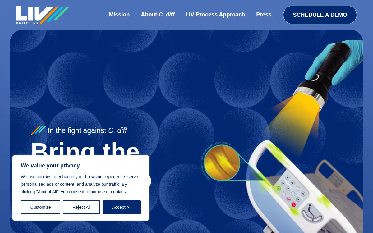 Homepage of Liv Process, INC