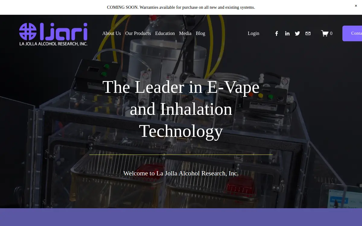 Homepage of La Jolla Alcohol Research, INC.