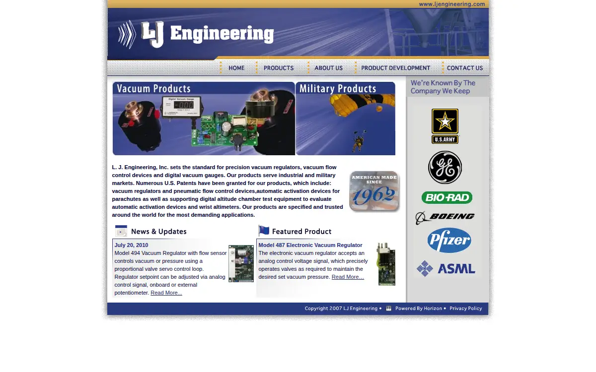 Homepage of L. J. Engineering INC