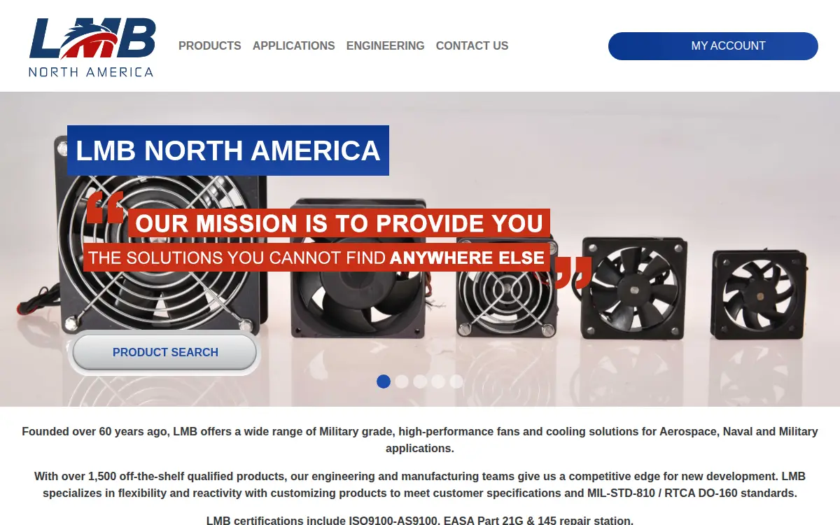 Homepage of Lmb North America, INC.