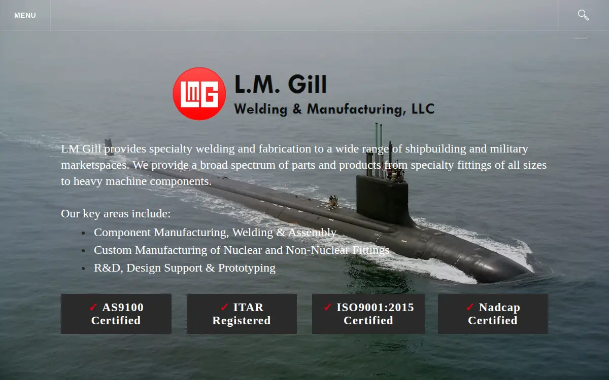 Homepage of L.m. Gill Welding & Manufacturing, L.l.c.