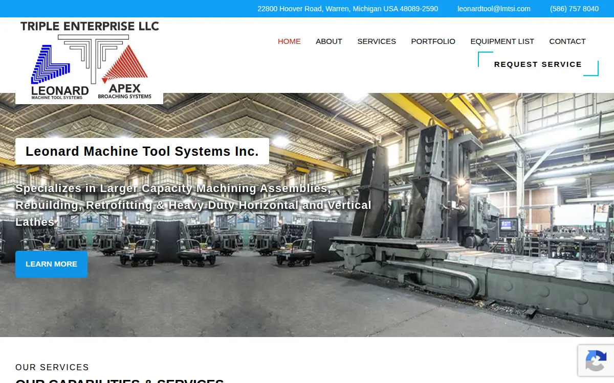 Homepage of Triple Enterprise LLC