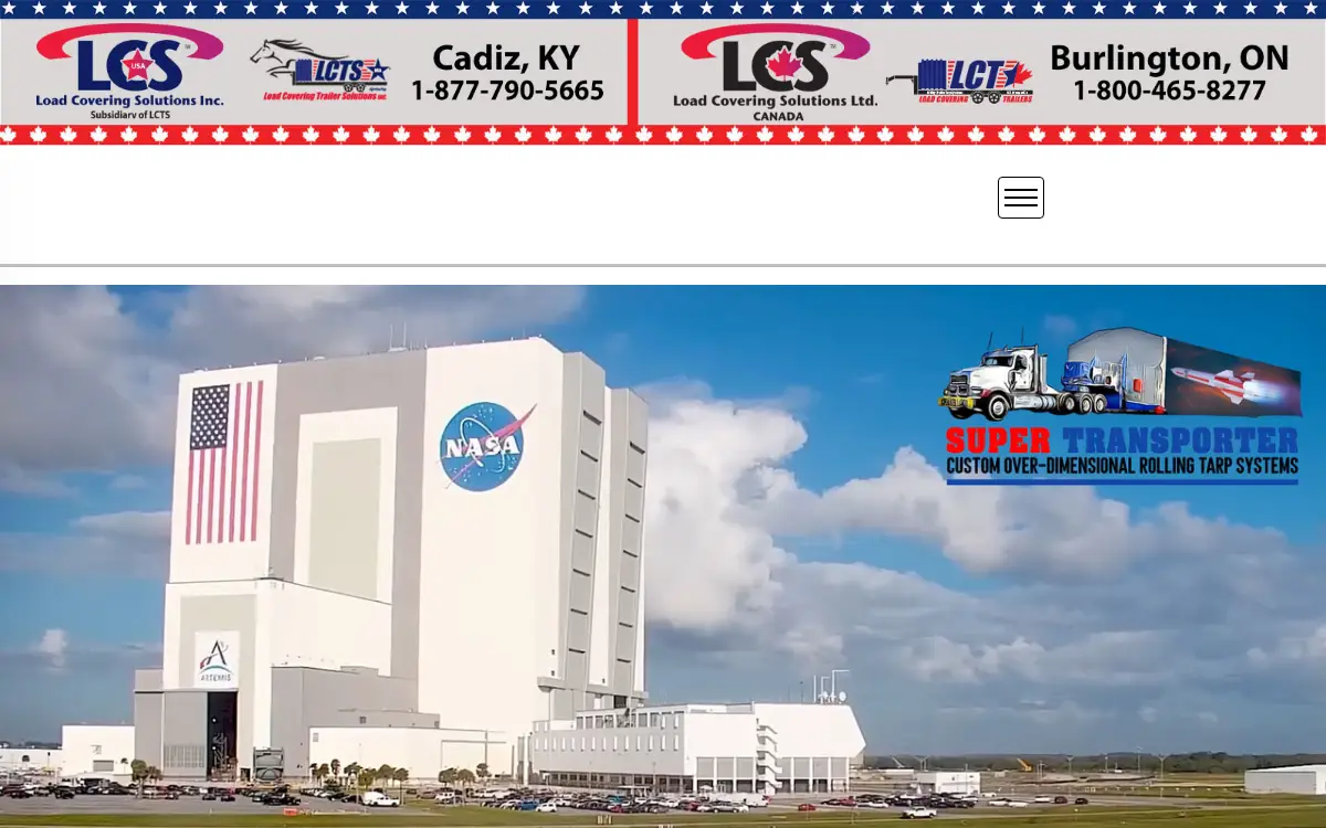Homepage of Load Covering Solutions INC.