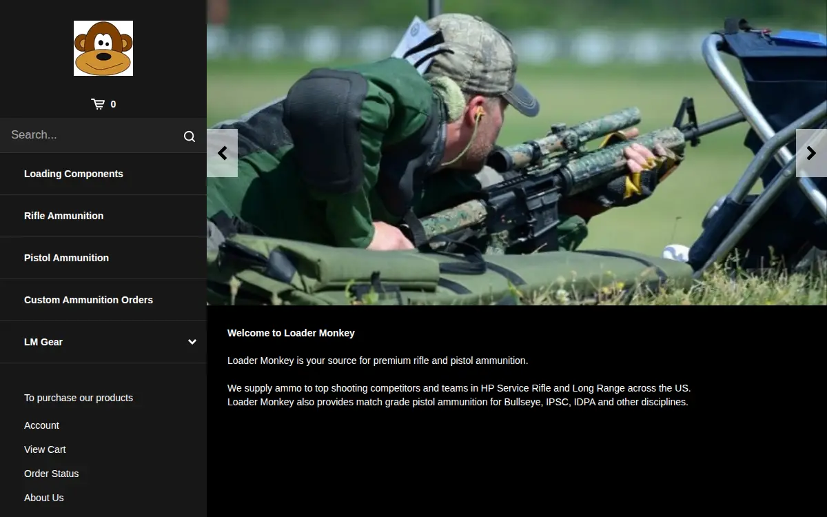 Homepage of Loader Monkey LLC
