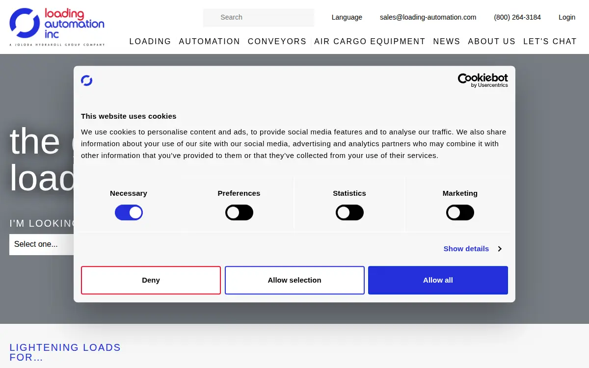 Homepage of Loading Automation, INC.