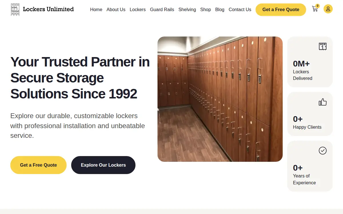 Homepage of Lockers Unlimited, INC.