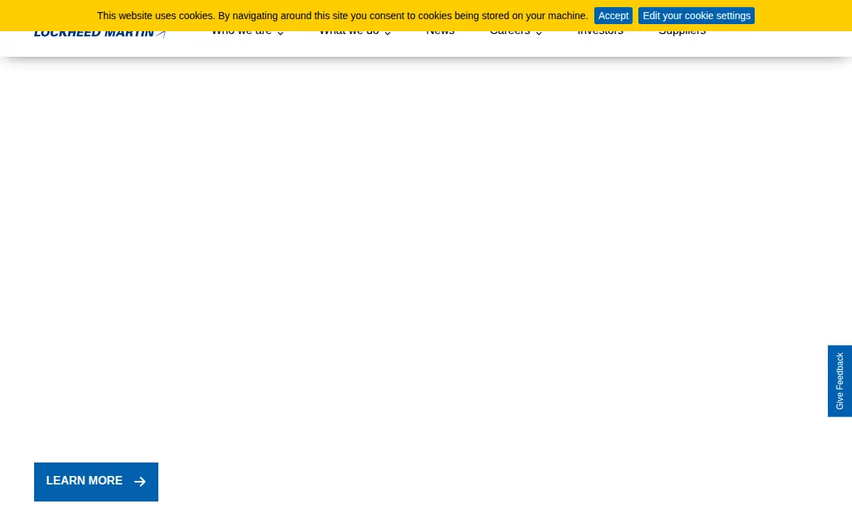 Homepage of Lockheed Martin Corporation