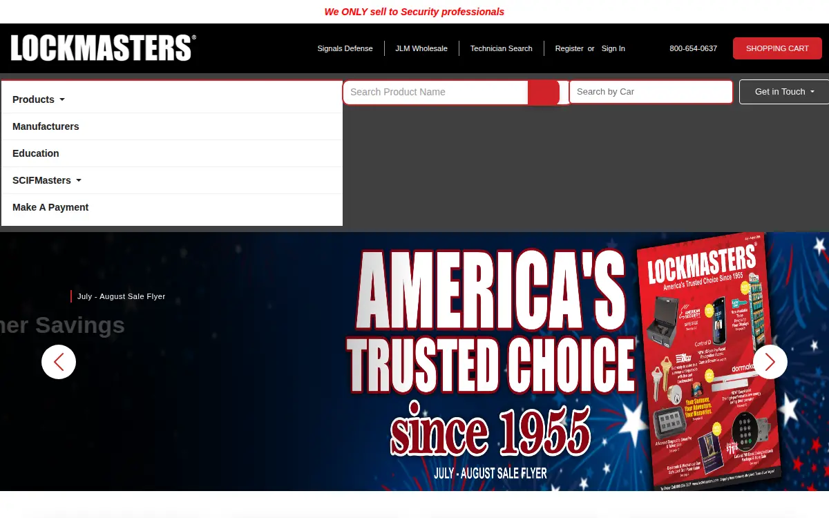 Homepage of Lockmasters INC