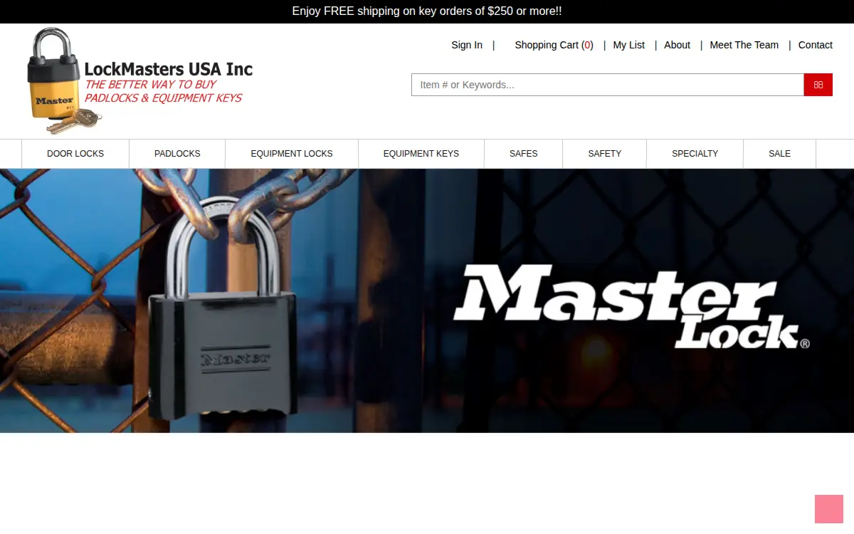 Homepage of Lockmasters Usa, INC
