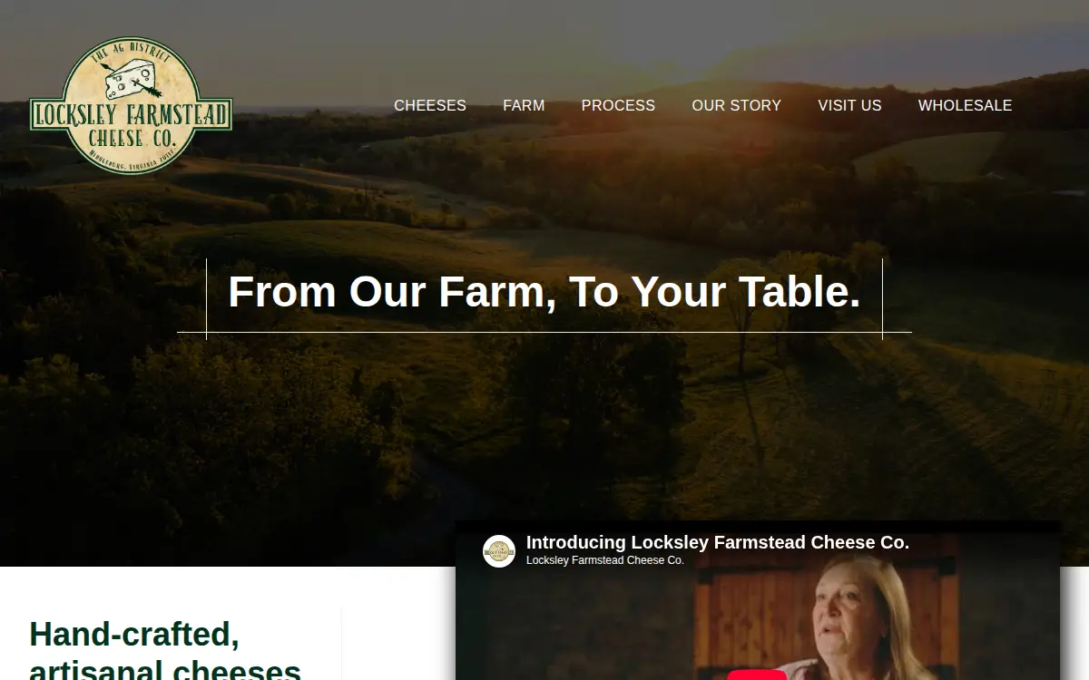Homepage of Locksley Estate Farmstead Cheese Company, LLC