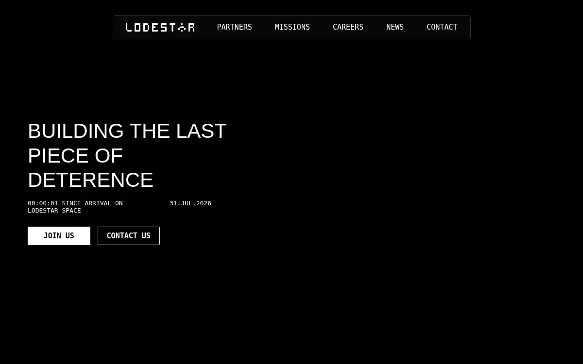 Homepage of Lodestar Space INC.