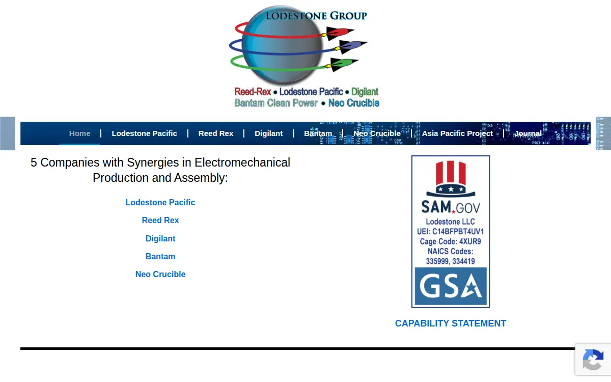Homepage of Lodestone, LLC