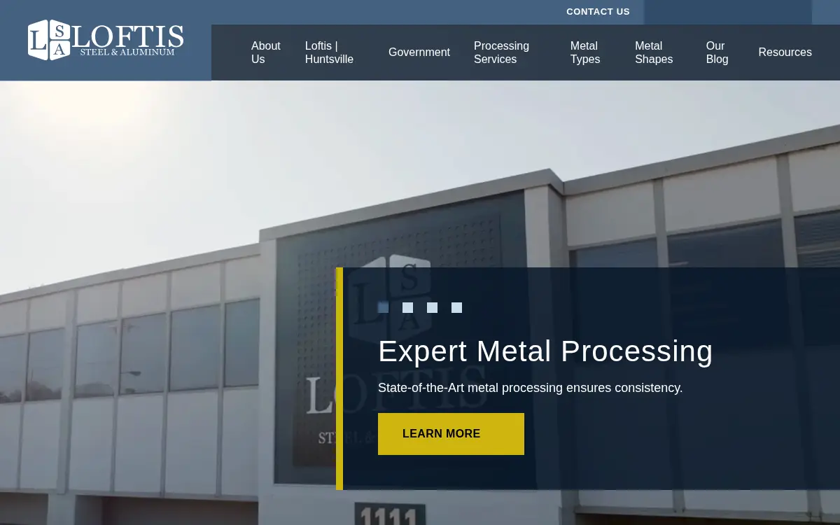 Homepage of Loftis Steel & Aluminum, INC.