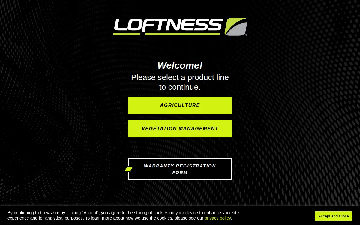 Homepage of Loftness Specialized Farm Equipment, INC.