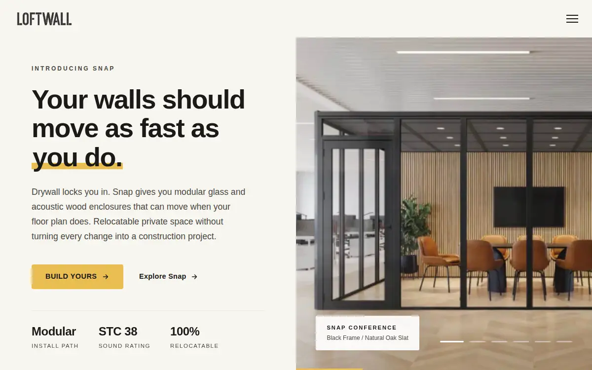 Homepage of Loftwall, INC.