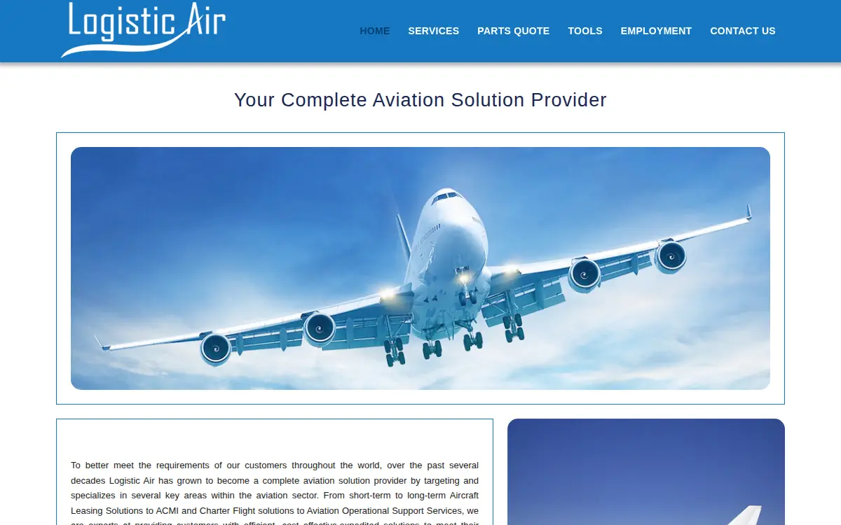 Homepage of Logistic Air INC